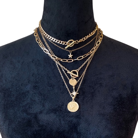 🌼3 for $20 - *Entire Stack* of Gold Tone Necklaces - Picture 1 of 1